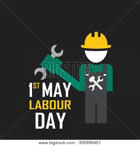 May 1st Labor (labour) Day Illustration Conceptual Construction Stock Vector. Eps10.