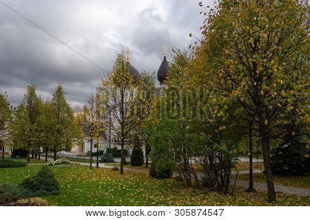 Marfo-mariinsky Convent Of Mercy. View Of The Holy Protection Cathedral. Moscow. Russia