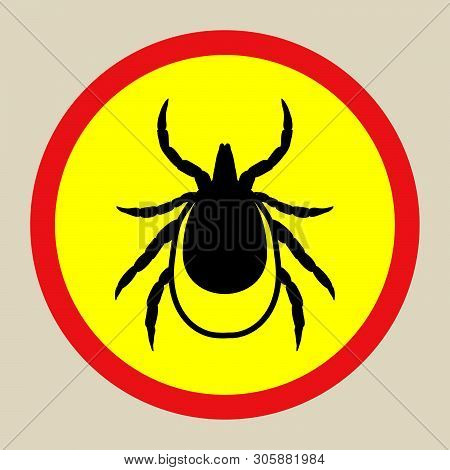 Vector Image Of A Tick In A Red Crossed-out Circle - Tick Stop Sign