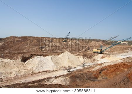 Kaolin Quarry At Tavria Steppe. Zaporozhye Region, Ukraine. May 2012