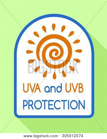 Uvb Protection Logo. Flat Illustration Of Uvb Protection Vector Logo For Web Design