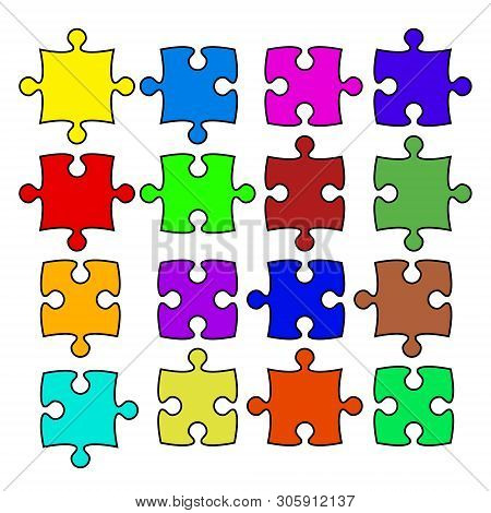 Color Puzzle On White Stock Vector Illustration