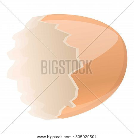 Half Empty Eggshell Icon. Cartoon Of Half Empty Eggshell Vector Icon For Web Design Isolated On Whit
