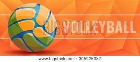 Volleyball Concept Banner. Cartoon Illustration Of Volleyball Vector Concept Banner For Web Design