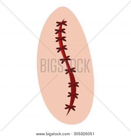 Cross Suture Icon. Cartoon Of Cross Suture Vector Icon For Web Design Isolated On White Background