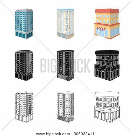Vector Design Of Construction And Building Icon. Set Of Construction And Estate Vector Icon For Stoc
