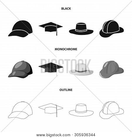 Vector Design Of Clothing And Cap Icon. Collection Of Clothing And Beret Stock Vector Illustration.