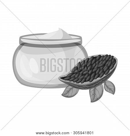 Vector Illustration Of Cacao And Butter Symbol. Set Of Cacao And Nougat  Stock Symbol For Web.