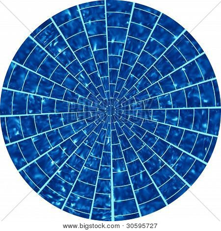 Circolare Vanishing Tunnel di vetro blu
