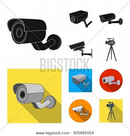 Vector Illustration Of Camcorder And Camera Icon. Collection Of Camcorder And Dashboard Vector Icon 