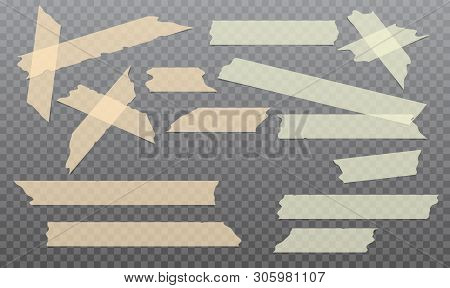 Yellow, Orange Adhesive, Sticky, Masking, Duct Tape Strips For Text Are On Black Background. Vector 