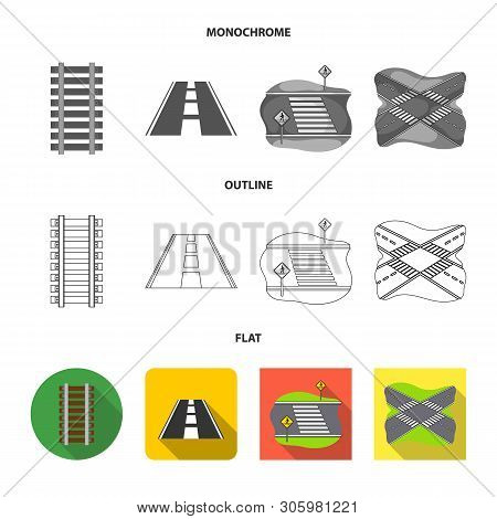 Vector Illustration Of Road And Street Icon. Set Of Road And Highway Stock Vector Illustration.