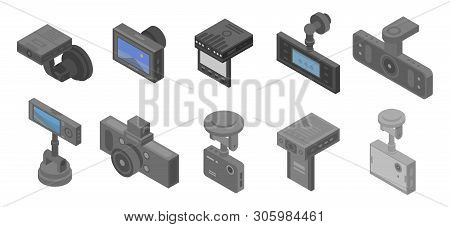 Dvr Icons Set. Isometric Set Of Dvr Vector Icons For Web Design Isolated On White Background