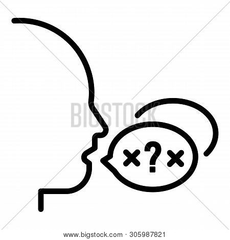 Cant Speak Icon. Outline Cant Speak Vector Icon For Web Design Isolated On White Background