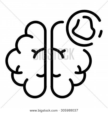 Brain Amnesia Icon. Outline Brain Amnesia Vector Icon For Web Design Isolated On White Background