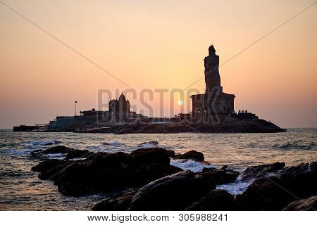 Sunrise Above The Sea Kanyakumari Comorin Cape India