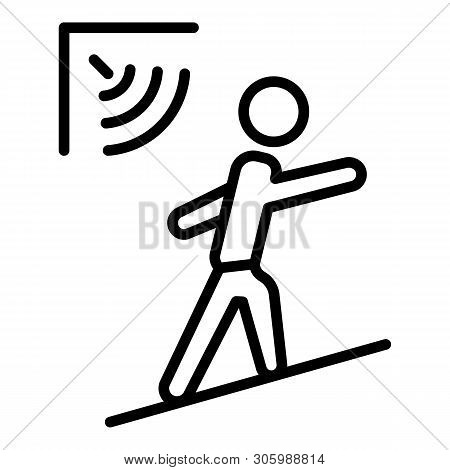 Man Motion Sensor Icon. Outline Man Motion Sensor Vector Icon For Web Design Isolated On White Backg