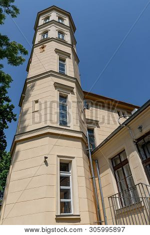 Sypniewo, Kujawsko Pomorskie / Poland - June 11, 2019: Renovated Old Mansion In A Small Town. A Hist