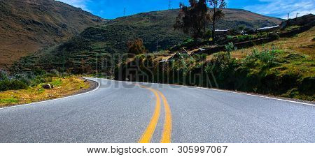 Beautiful Highway To The Peruvian Mountain Range