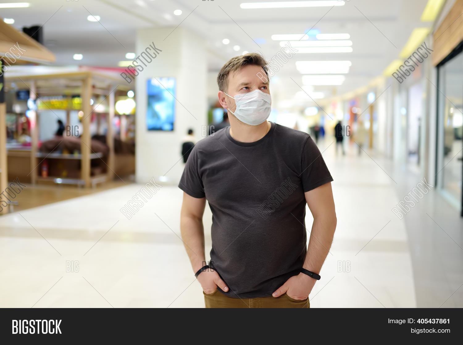 Man Face Mask Airport Image & Photo (Free Trial) Bigstock