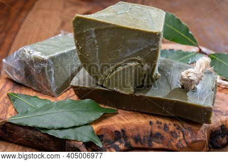Blocks Of Handmade Bio Vegetal Laurel Bay Leaf Soap
