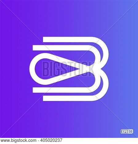 Modern Professional Logo Monograma B In Blue Theme