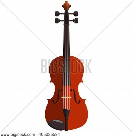 Violin, Music Icon, Flat Vector Isolated Illustration. String Musical Instrument.