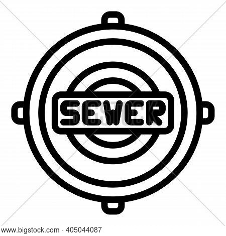 Manhole Cover Cap Icon. Outline Manhole Cover Cap Vector Icon For Web Design Isolated On White Backg