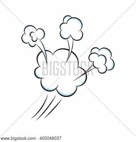 Smelling Pop Art Comic Book Cartoon Fart Cloud Flat Style Design Vector Illustration. Bad Stink Or T