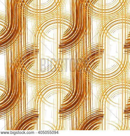 Modern Trendy Mid Century Earthy Colors Abstract Shapes Seamless Pattern. Geometric Textured Repeat 