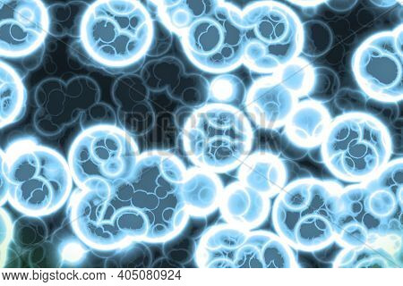 Cute Design Light Blue A Lot Bio Micro Organisms Digital Graphics Background Texture Illustration
