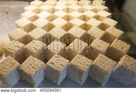 Bengal Sandesh Or Sondesh Made Of Milk Kheer Displayed In A Sweet Shop At Bagdogra, West Bengal, Ind