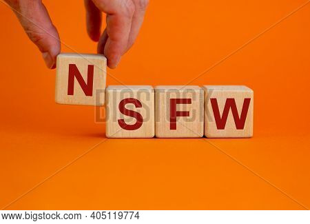 Nsfw - Not Safe For Work Symbol. Wooden Cubes With The Word 'nsfw - Not Safe For Work' On Beautiful 