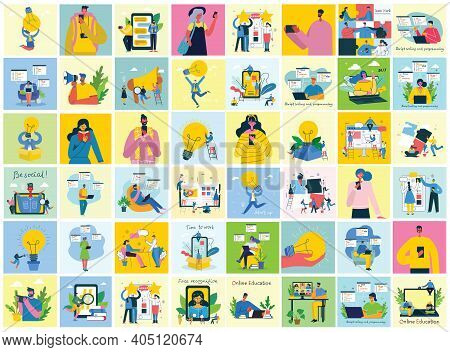 Vector Illustration Of Concept Of Team Work, Business And Start Up Design Backgrounds. Tock Vector I