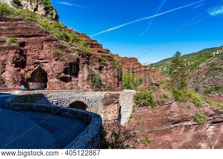 Gorges De Daluis Or Chocolate Canyon As It Is Called By Locals Because Of The Rocks Color Formed By 