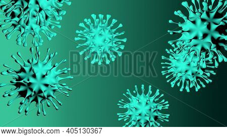 Coronavirus Ncov-19 Isolated On Background In 3d. A Dangerous Pathogenic Virus That Causes Pneumonia