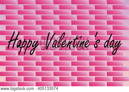 Vector, Romantic Background. Valentines Day. Brick Texture