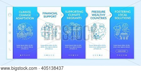 Climate Poverty Risk Groups Onboarding Vector Template. Responsive Mobile Website With Icons. Climat