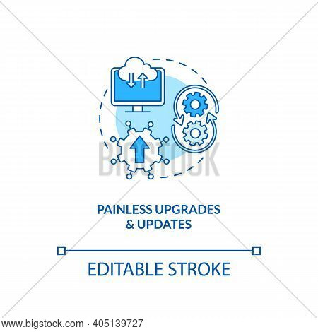 Painless Upgrades And Updates Concept Icon. Saas Advantage Idea Thin Line Illustration. No Patches F
