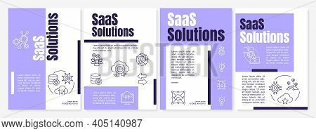 Saas Solutions Brochure Template. Creating Cloud Software Services. Flyer, Booklet, Leaflet Print, C