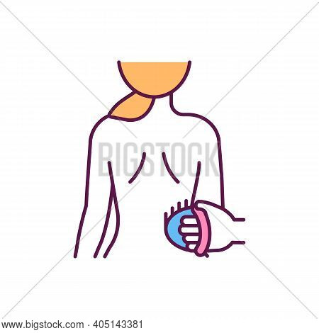 Dry-brushing Treatment Rgb Color Icon. Exfoliating Skin. Improving Skin Ability For Toxins Eliminati
