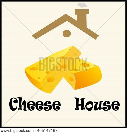 Vector Image Of A Cheese House Logo