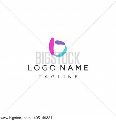 Letter B Asbtract Logo Icon And Symbol With Flow Water Colorful Logo