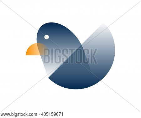 Vector Duck In Gradient Style. Digital Art