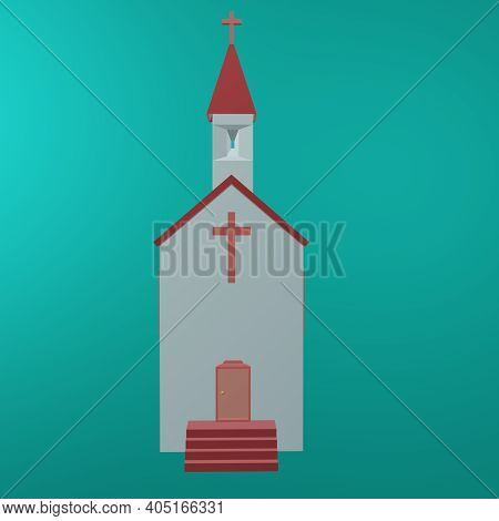 A 3d Rendering Of A Little Church.illustration Render