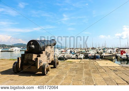 La Spezia, Italy - Circa September 2018. Walkpath Along The Ligurian Sea In La Spezia.
