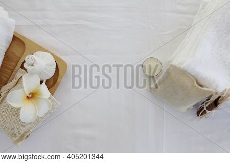 Beautiful Composition With Spa ,top View, Flat Lay, Beauty Product Concept,spa, Skin Care, Body Trea