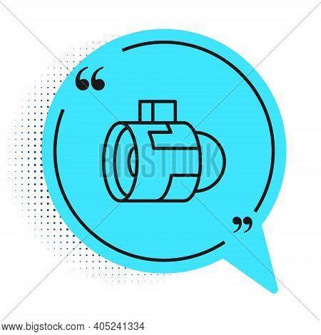 Black Line Jet Engine Turbine Icon Isolated On White Background. Plane Turbine. Airplane Equipment. 
