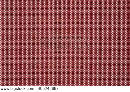 Macrotexture Of Fabric Or Coarse Textile Material Close-up With Symmetric And Identical Mesh Plexus 