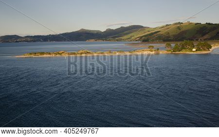 Coastal Landscape In Otago Peninsula. Otago. South Island. New Zealand.